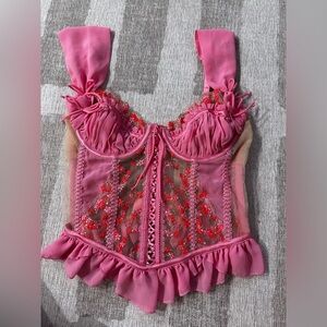 For love & lemons pink corset top